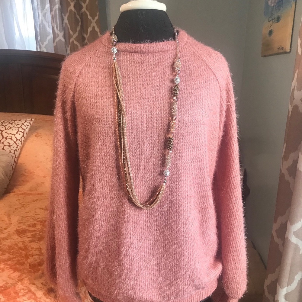 Skeleton Key ⚜️ Mauve Pink Soft & Sparkly Sweater